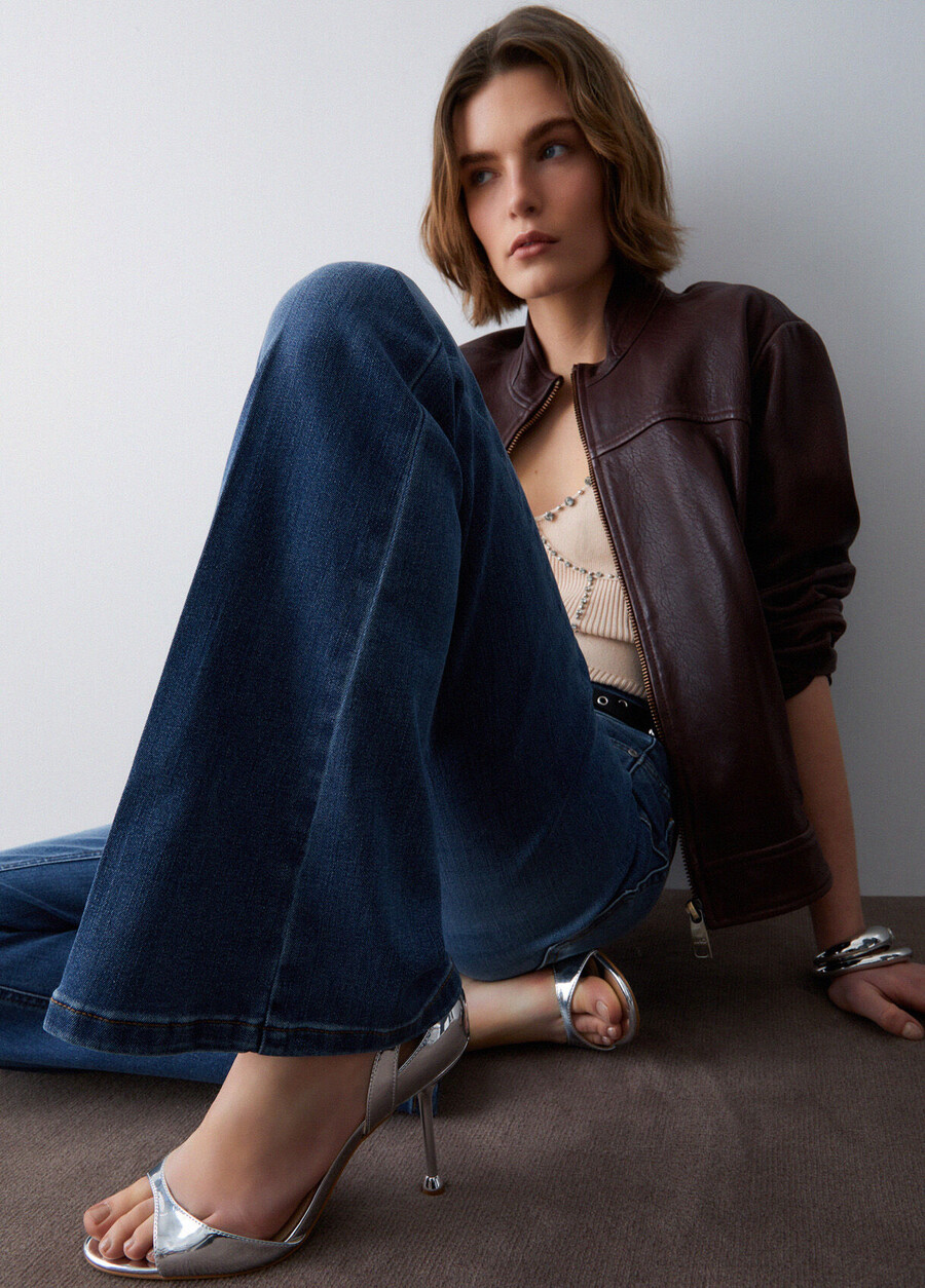 high-rise bootcut jeans