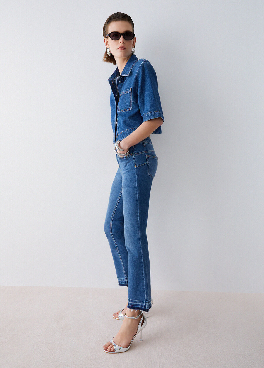 bootcut jeans with unfinished hems