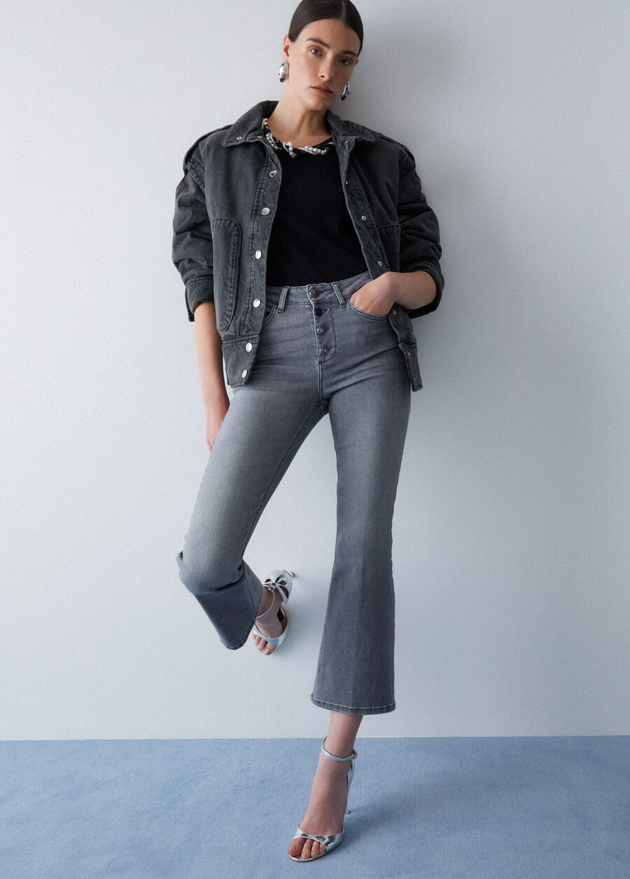 high-rise bootcut jeans