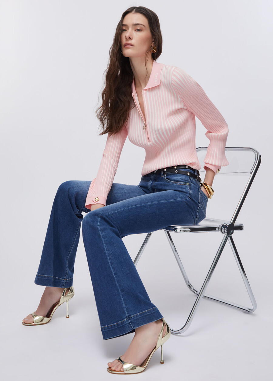 high-rise bootcut jeans
