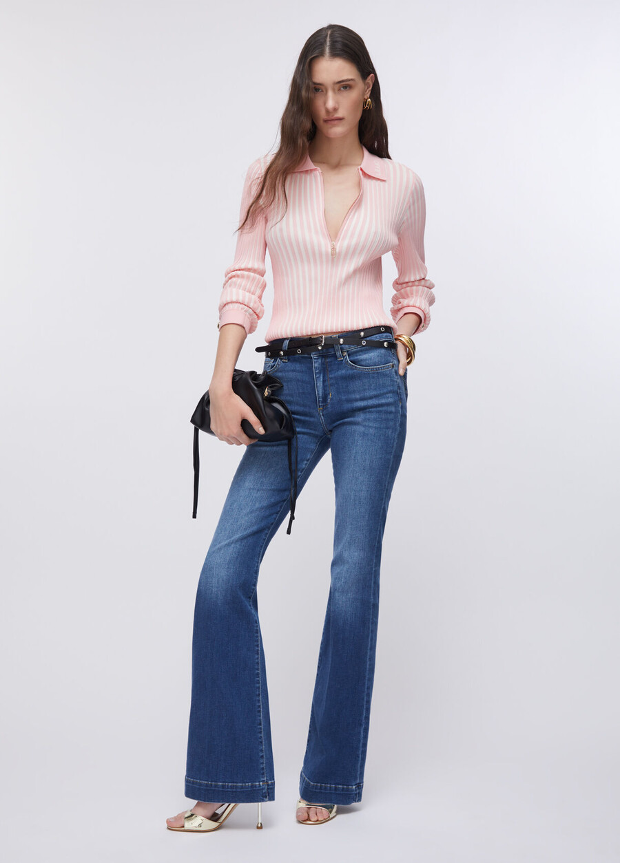 high-rise bootcut jeans