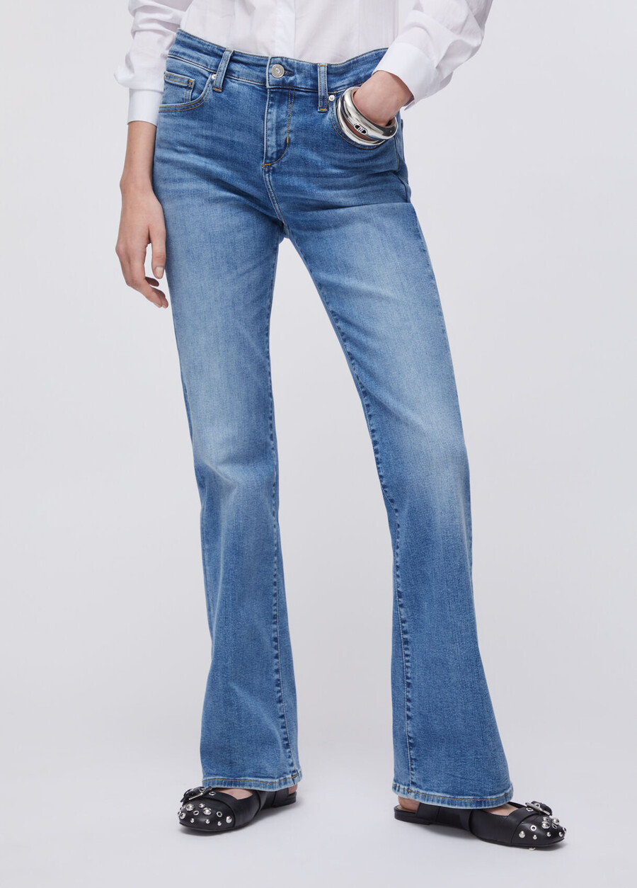 high-rise bootcut jeans