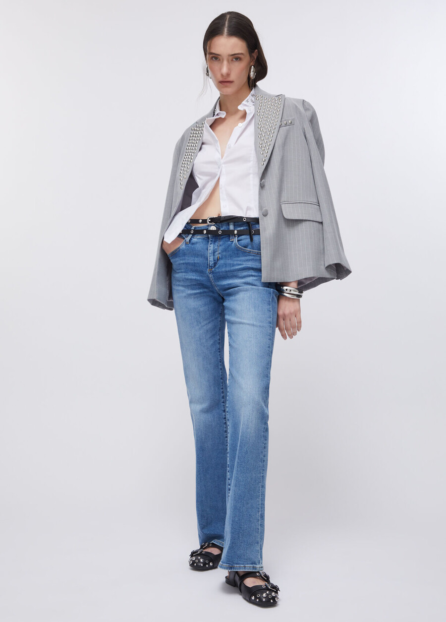 high-rise bootcut jeans