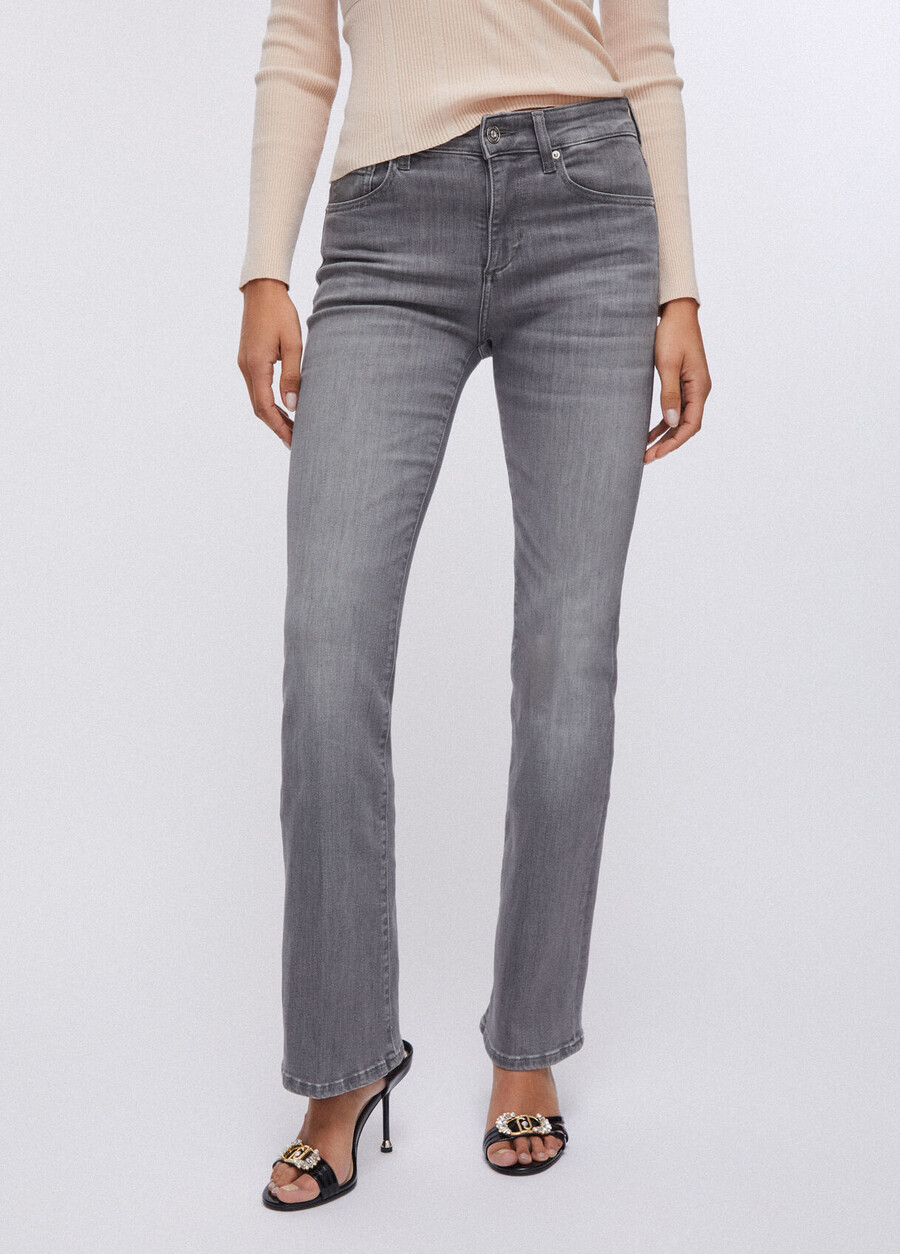 high-rise bootcut jeans