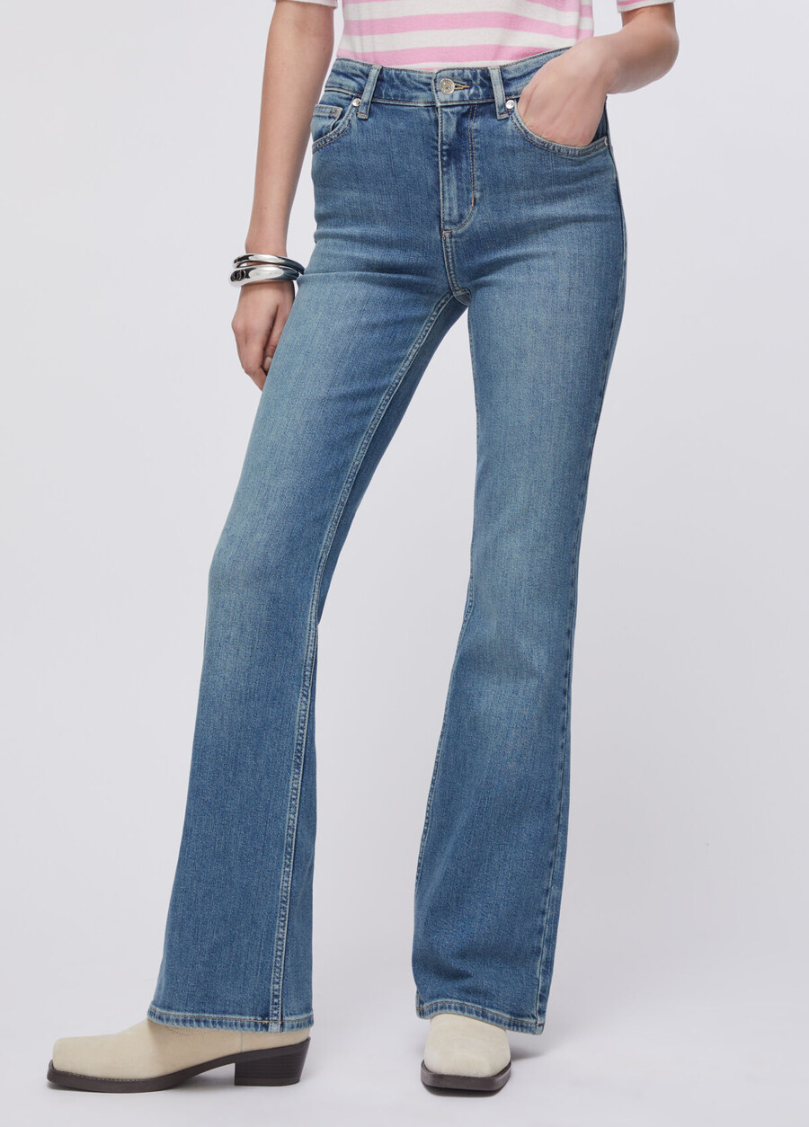 high-rise bootcut jeans