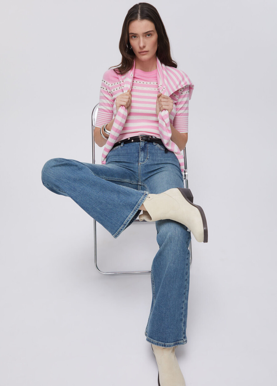 high-rise bootcut jeans