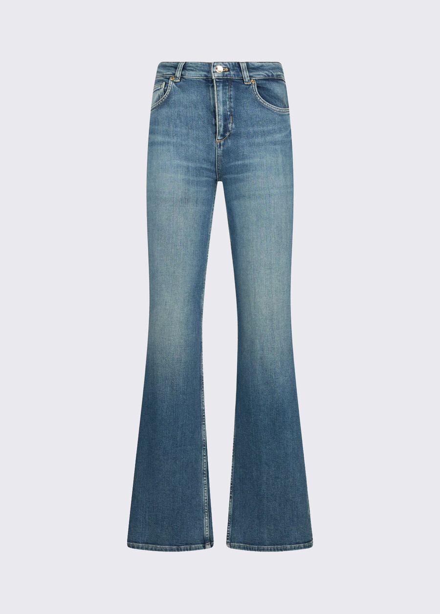 high-rise bootcut jeans
