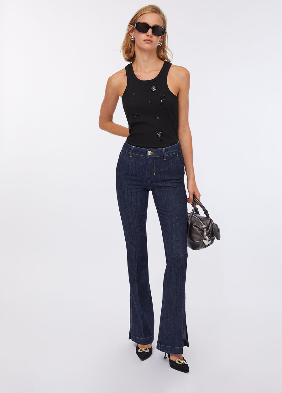 high-rise bootcut jeans