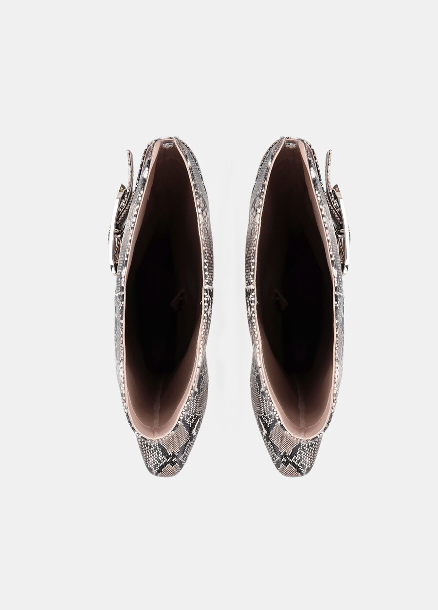 knee-high snakeskin-effect boots