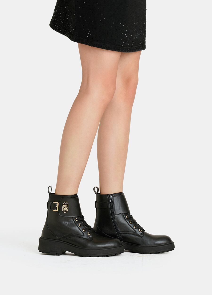 leather combat boots