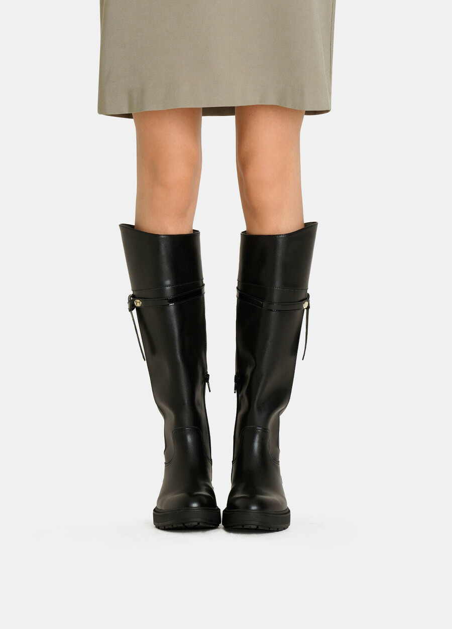 knee-high leather boots