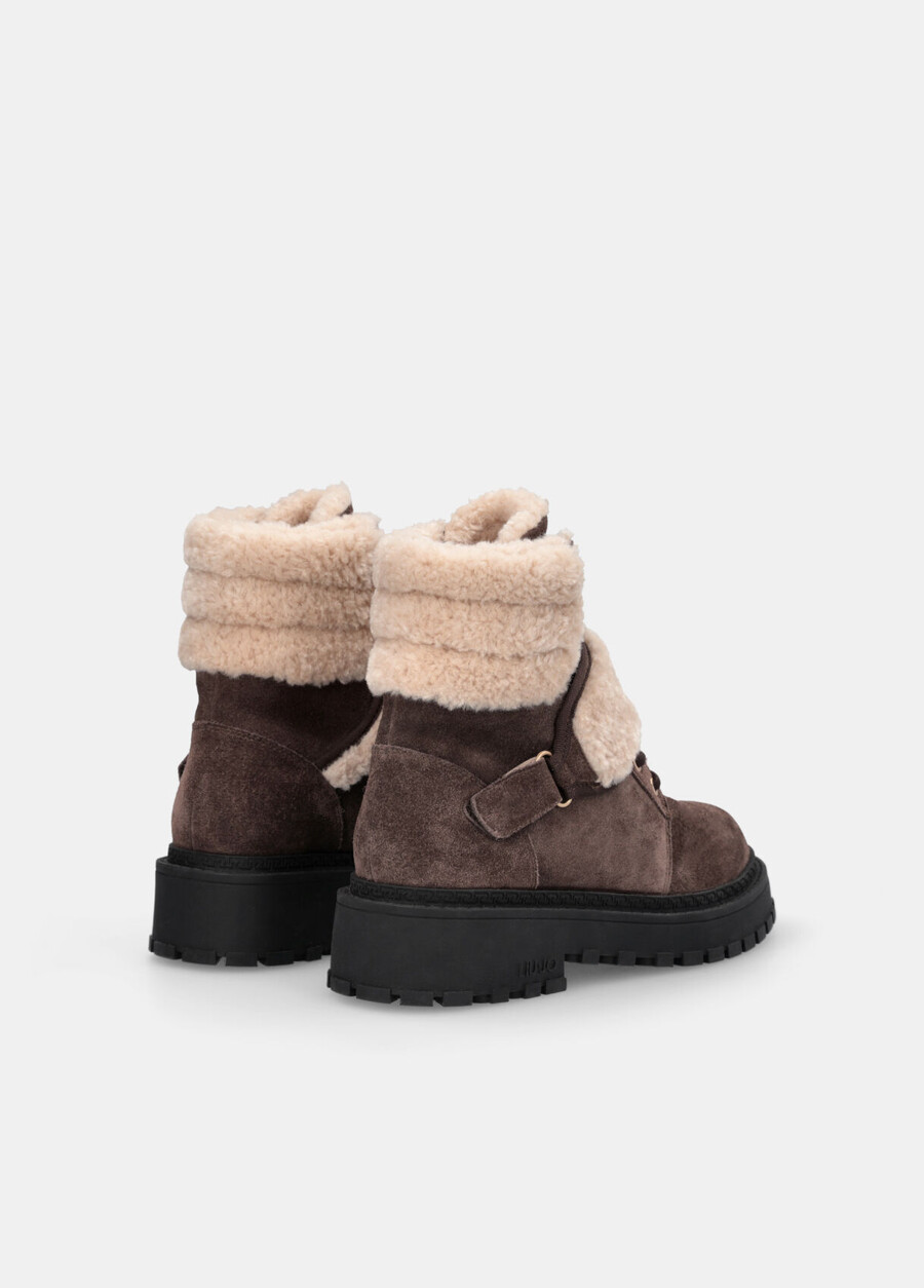 suede combat boots with warm details