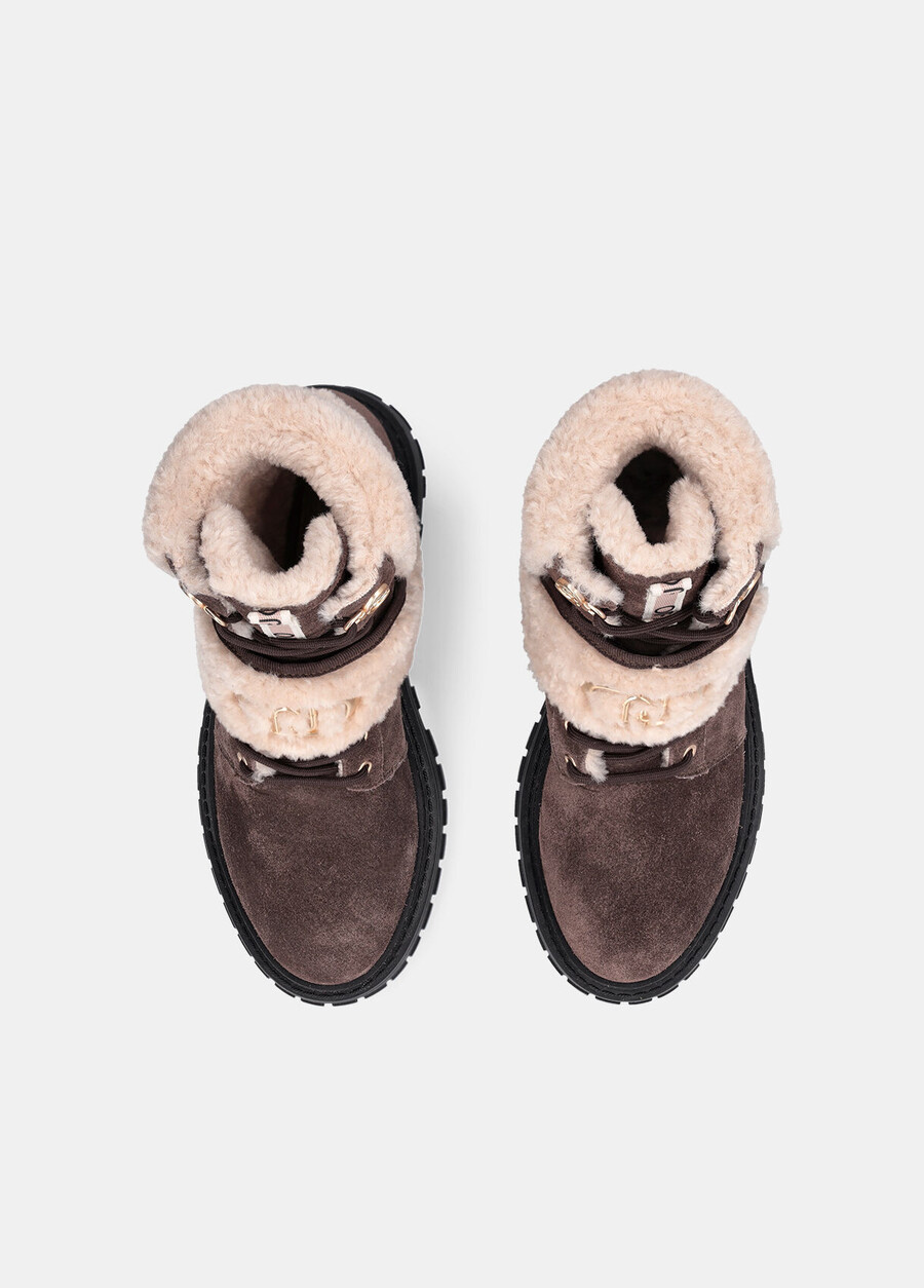 suede combat boots with warm details