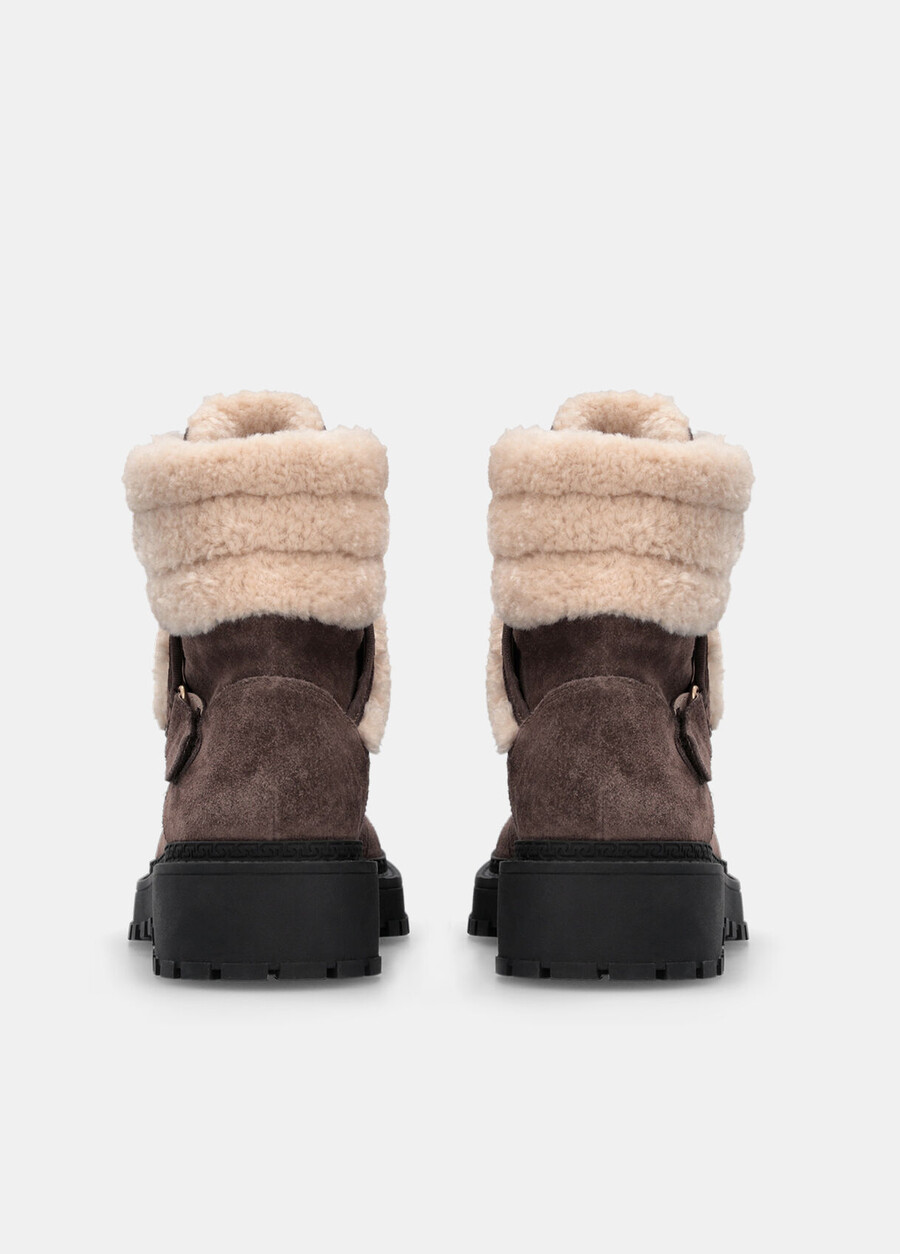 suede combat boots with warm details
