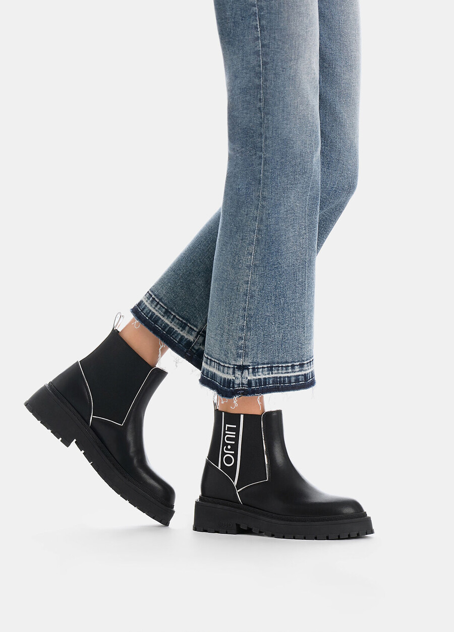 leather beatles ankle boots