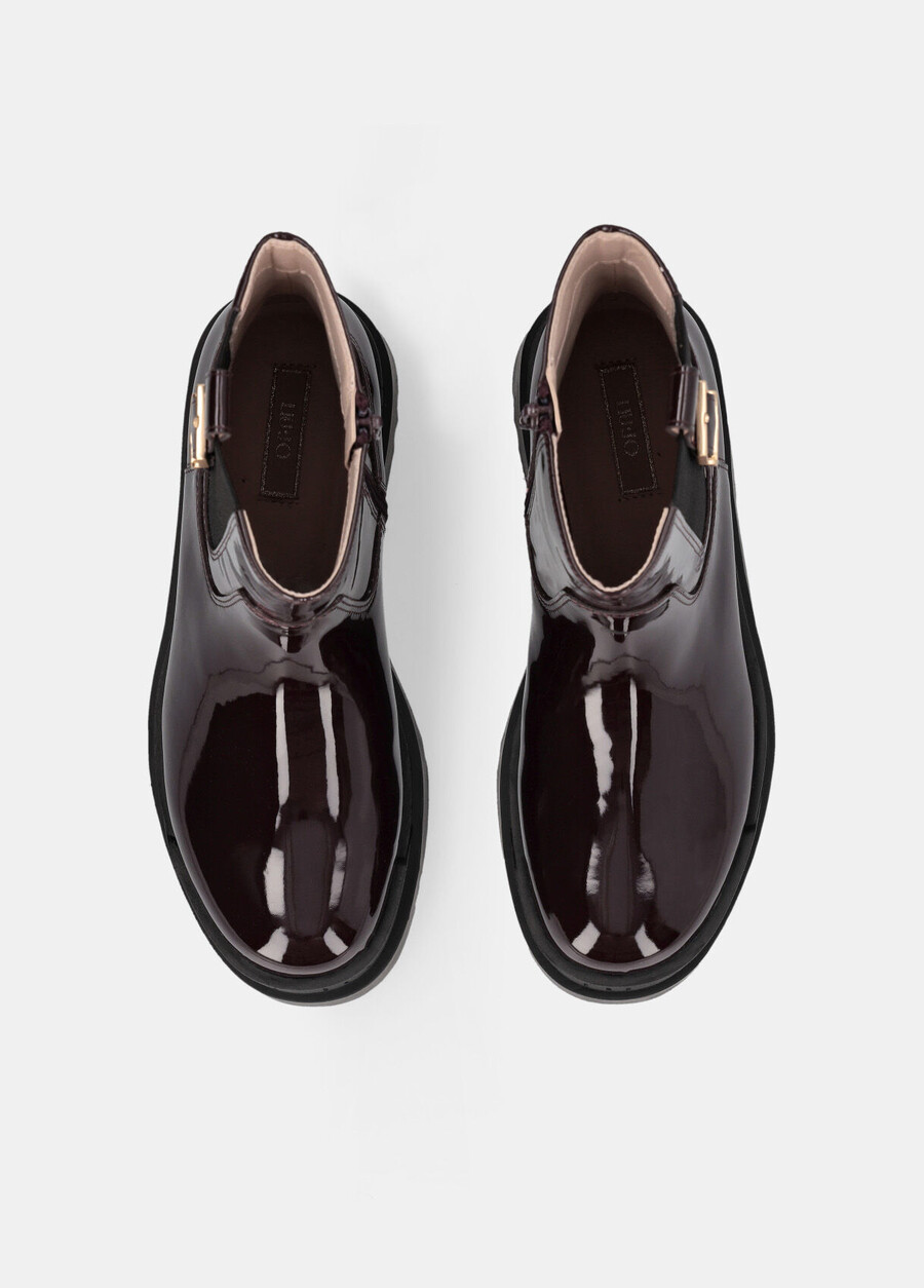 patent leather platform ankle boots