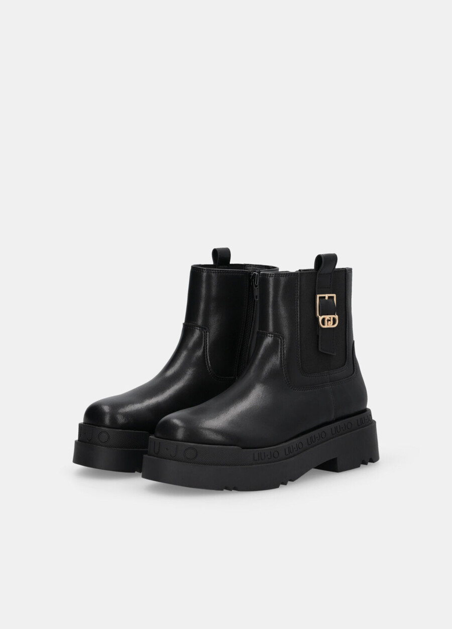 leather platform ankle boots