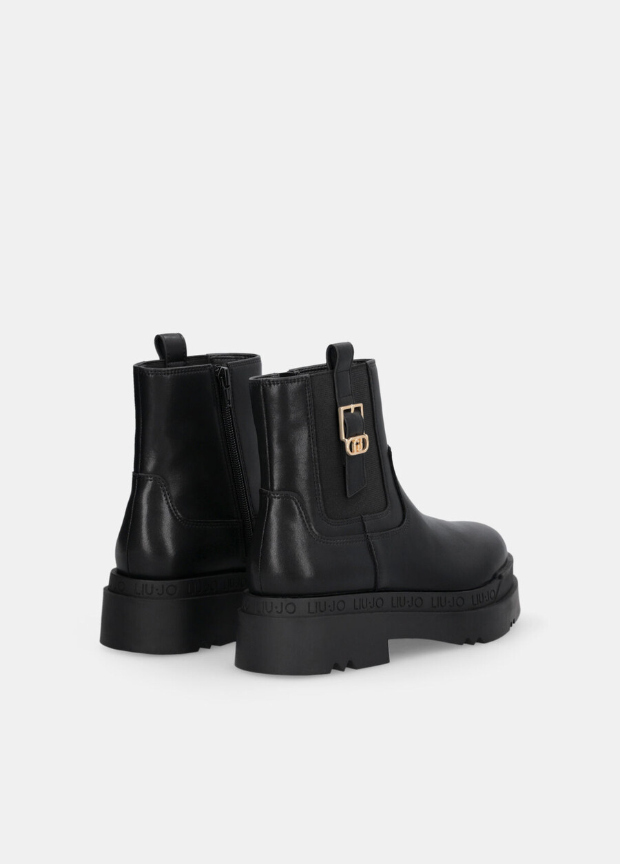 leather platform ankle boots