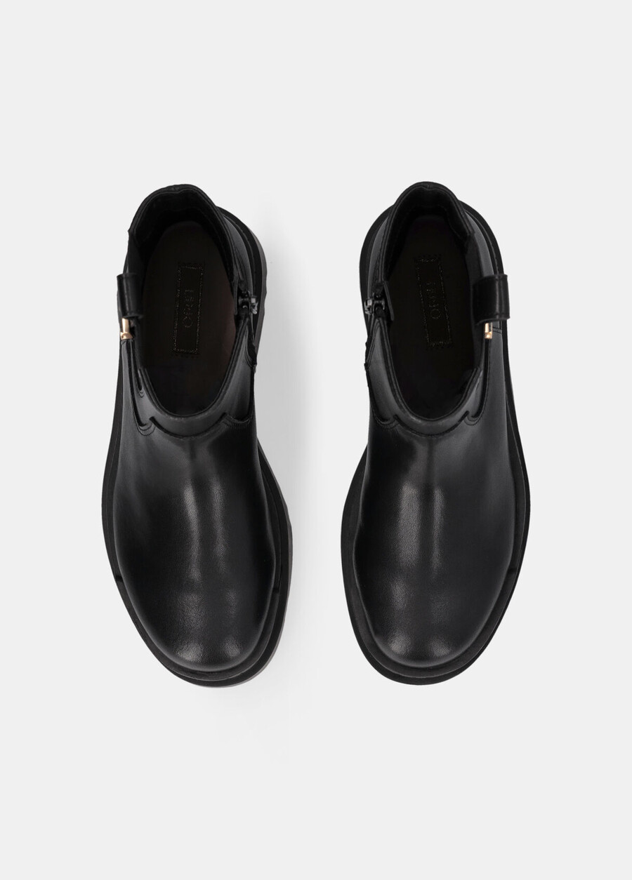 leather platform ankle boots