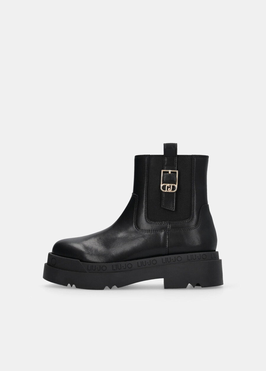 leather platform ankle boots