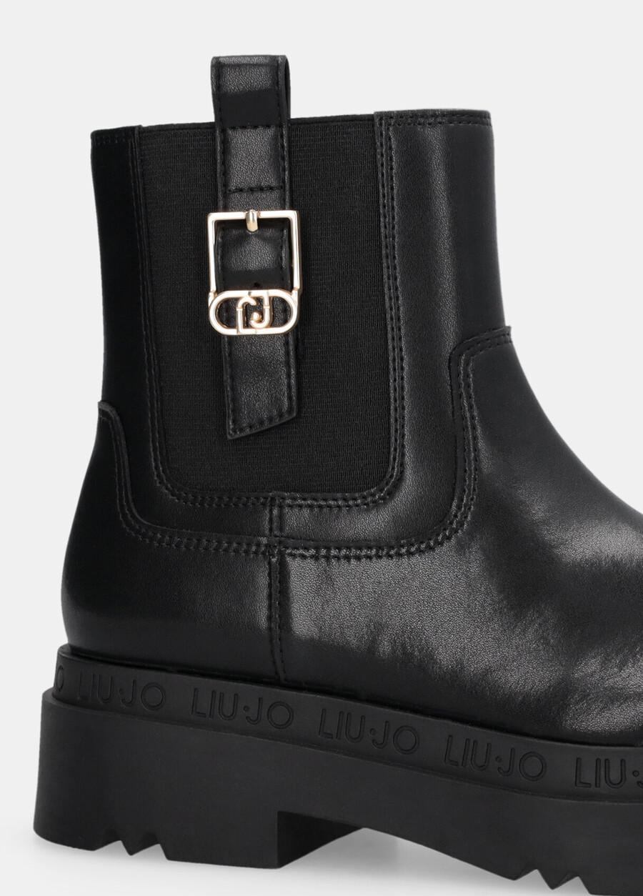 leather platform ankle boots