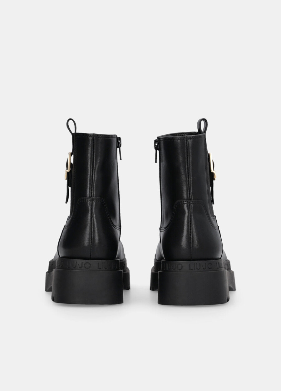 leather platform ankle boots