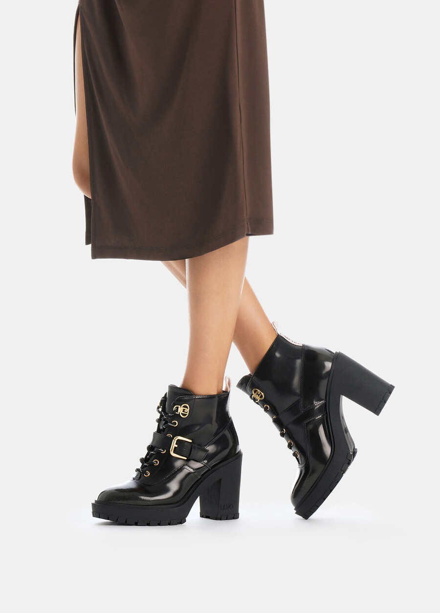 abraded leather ankle boots