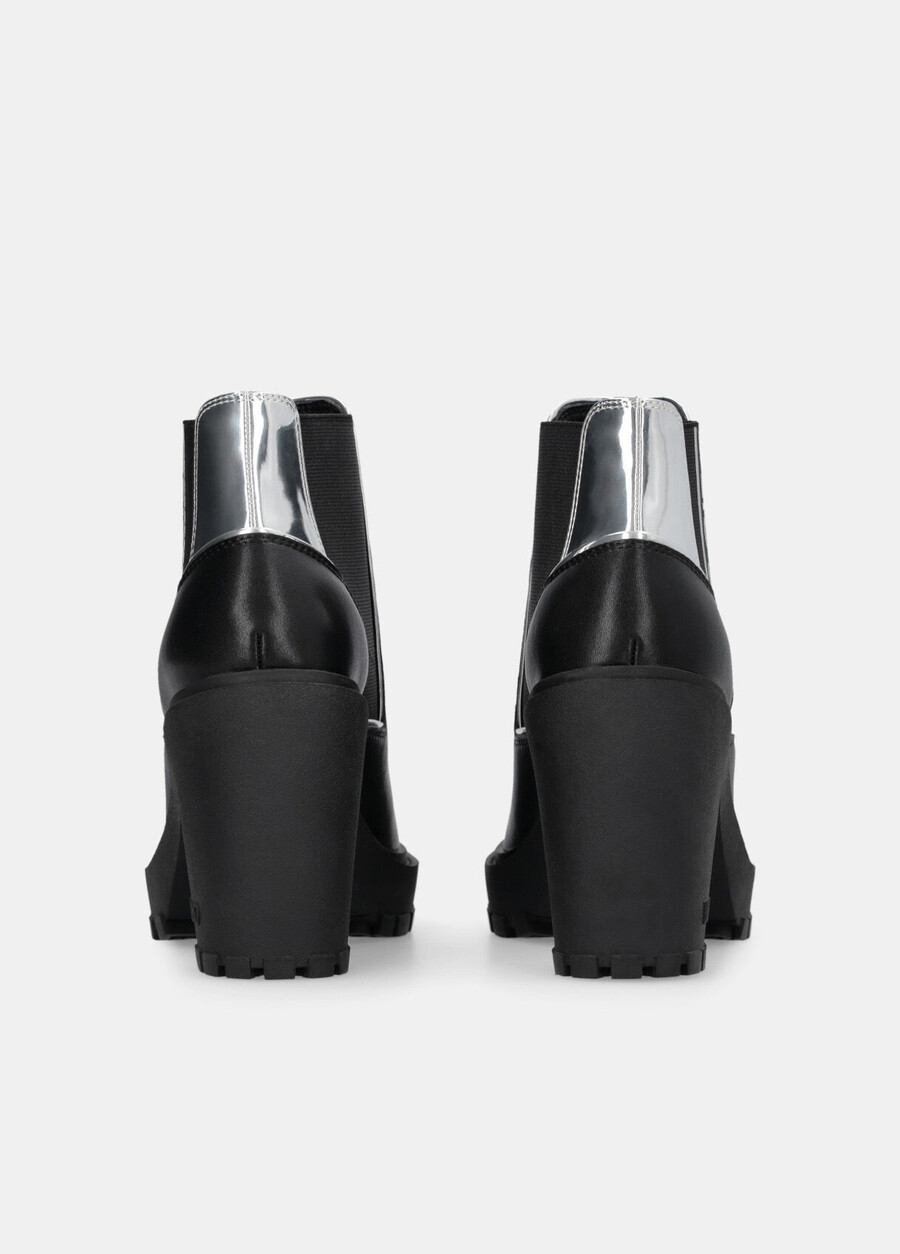 leather ankle boots with logo