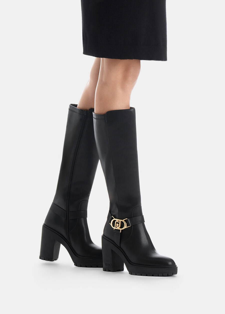 knee-high leather boots