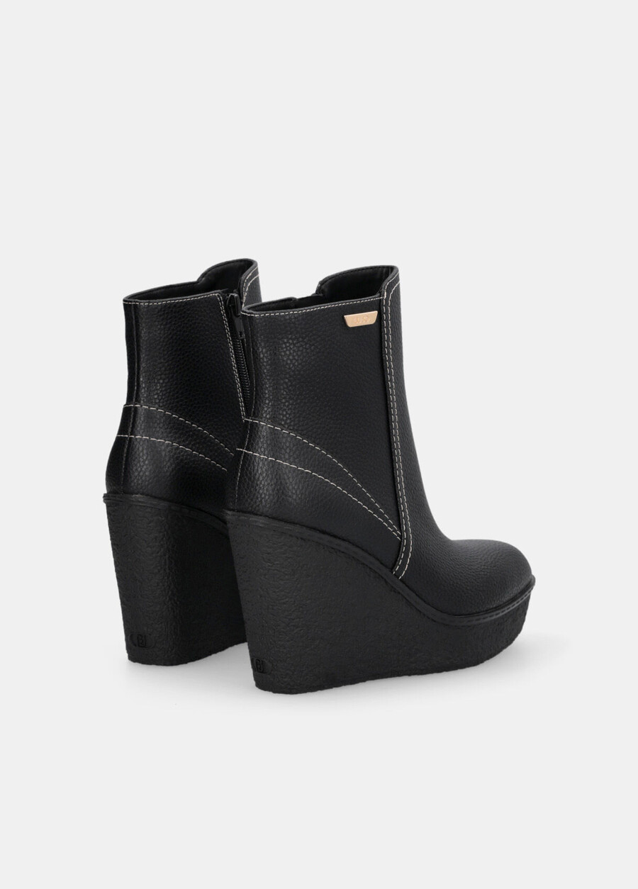 leather ankle boots with wedge heel