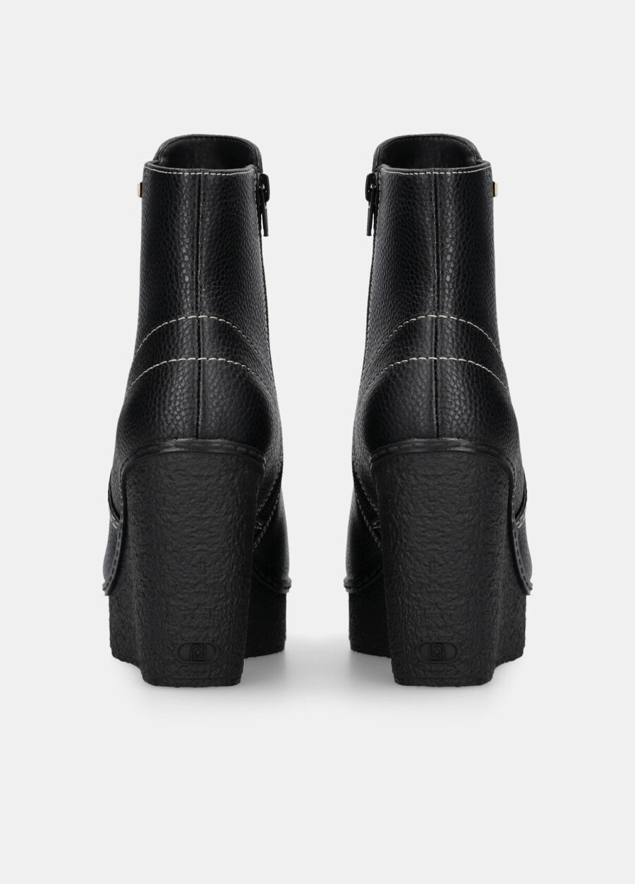 leather ankle boots with wedge heel