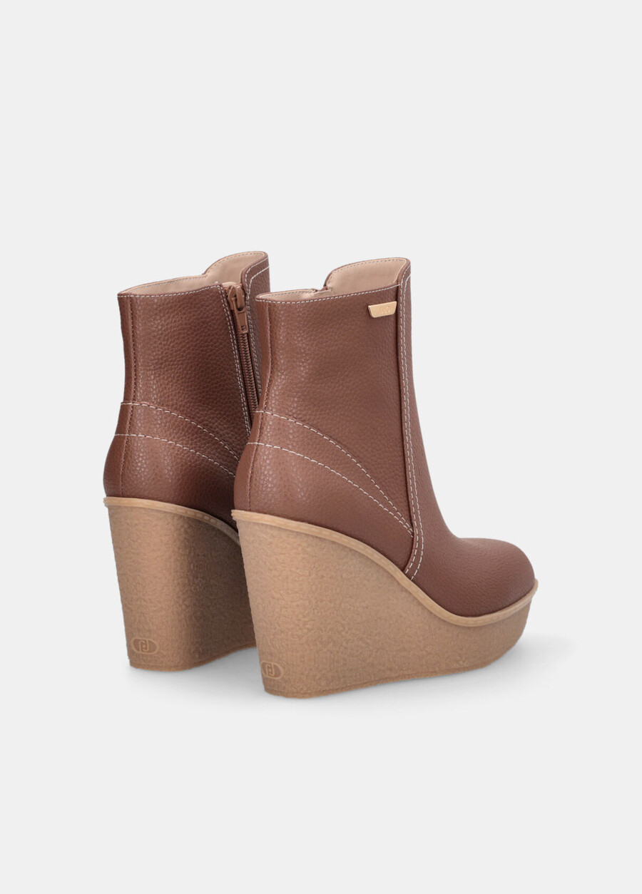 leather ankle boots with wedge heel