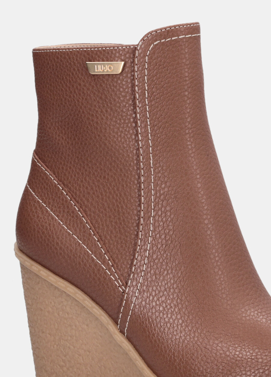 leather ankle boots with wedge heel