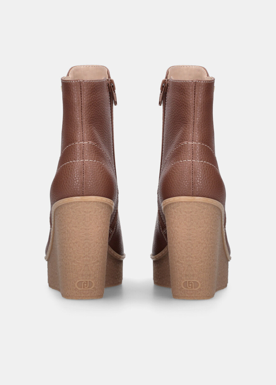 leather ankle boots with wedge heel