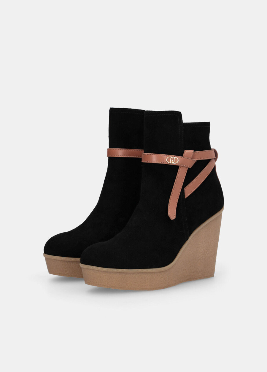 suede ankle boots with wedge