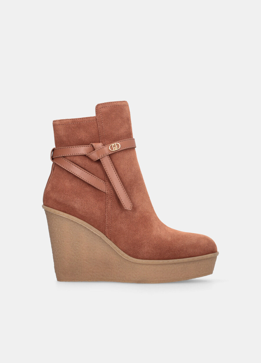 suede ankle boots with wedge