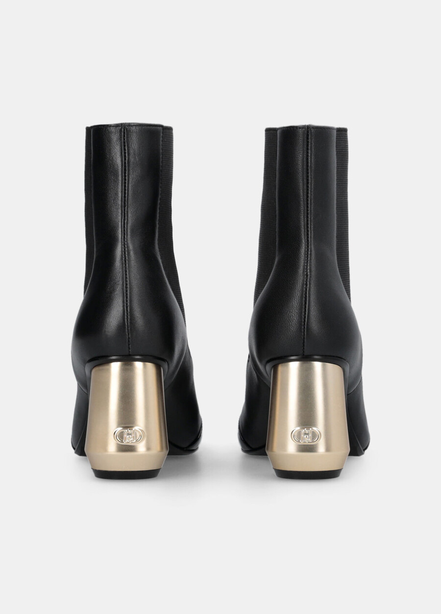 leather ankle boots with logo