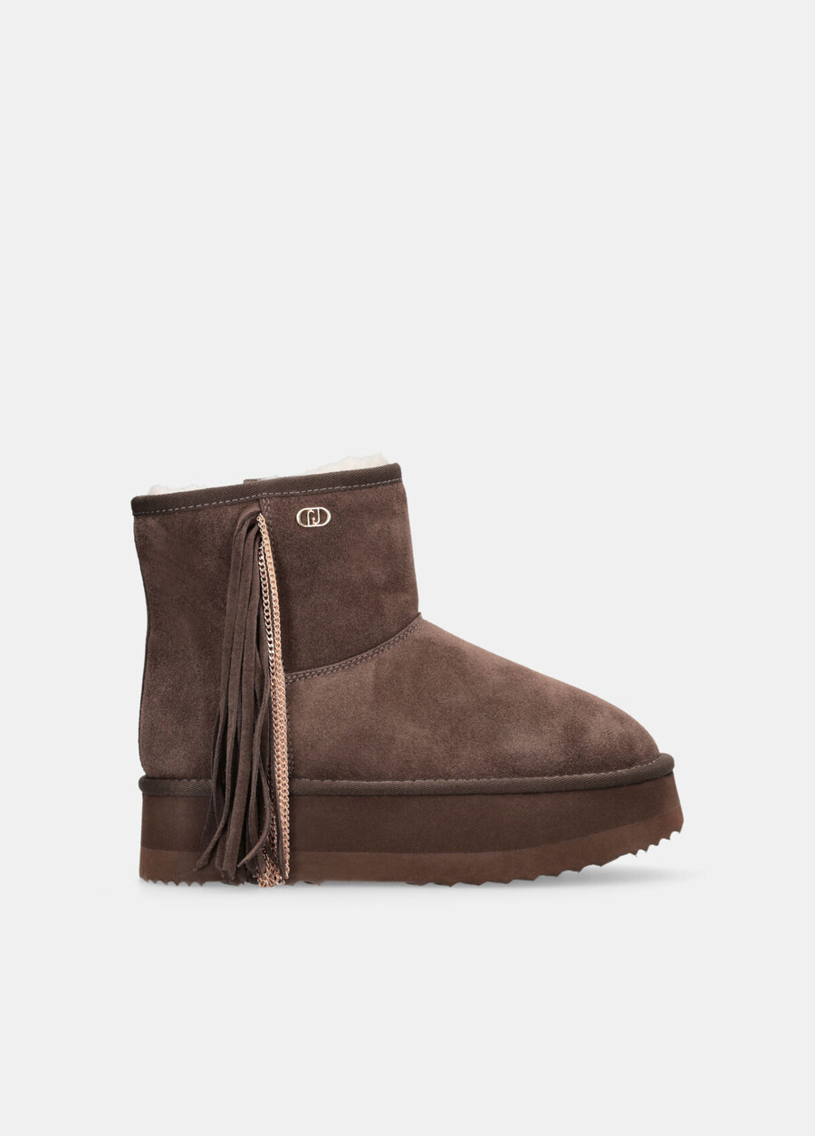 warm ankle boots with fringing