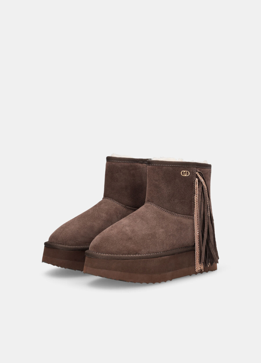 warm ankle boots with fringing