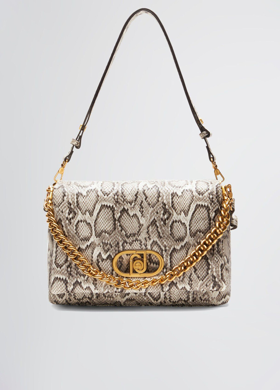 large snakeskin lapuffy bag