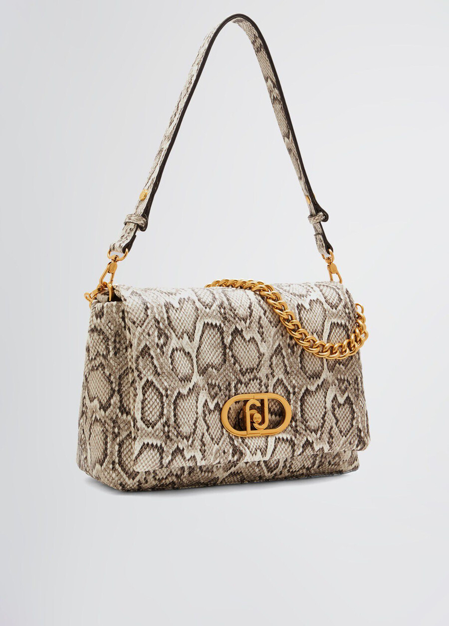 large snakeskin lapuffy bag