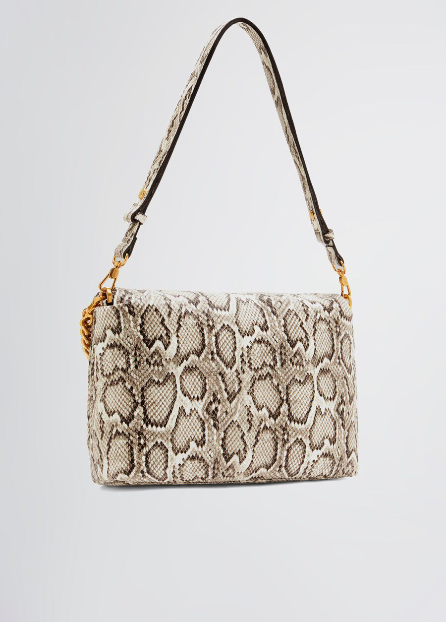 large snakeskin lapuffy bag