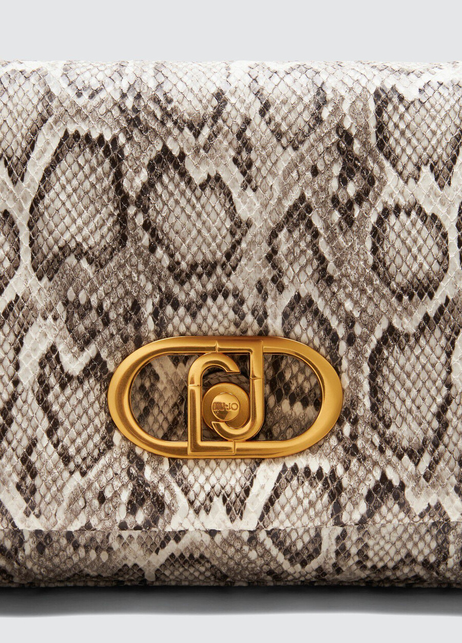 large snakeskin lapuffy bag