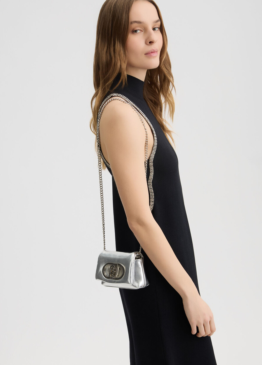 metallic lapuffy mini bag