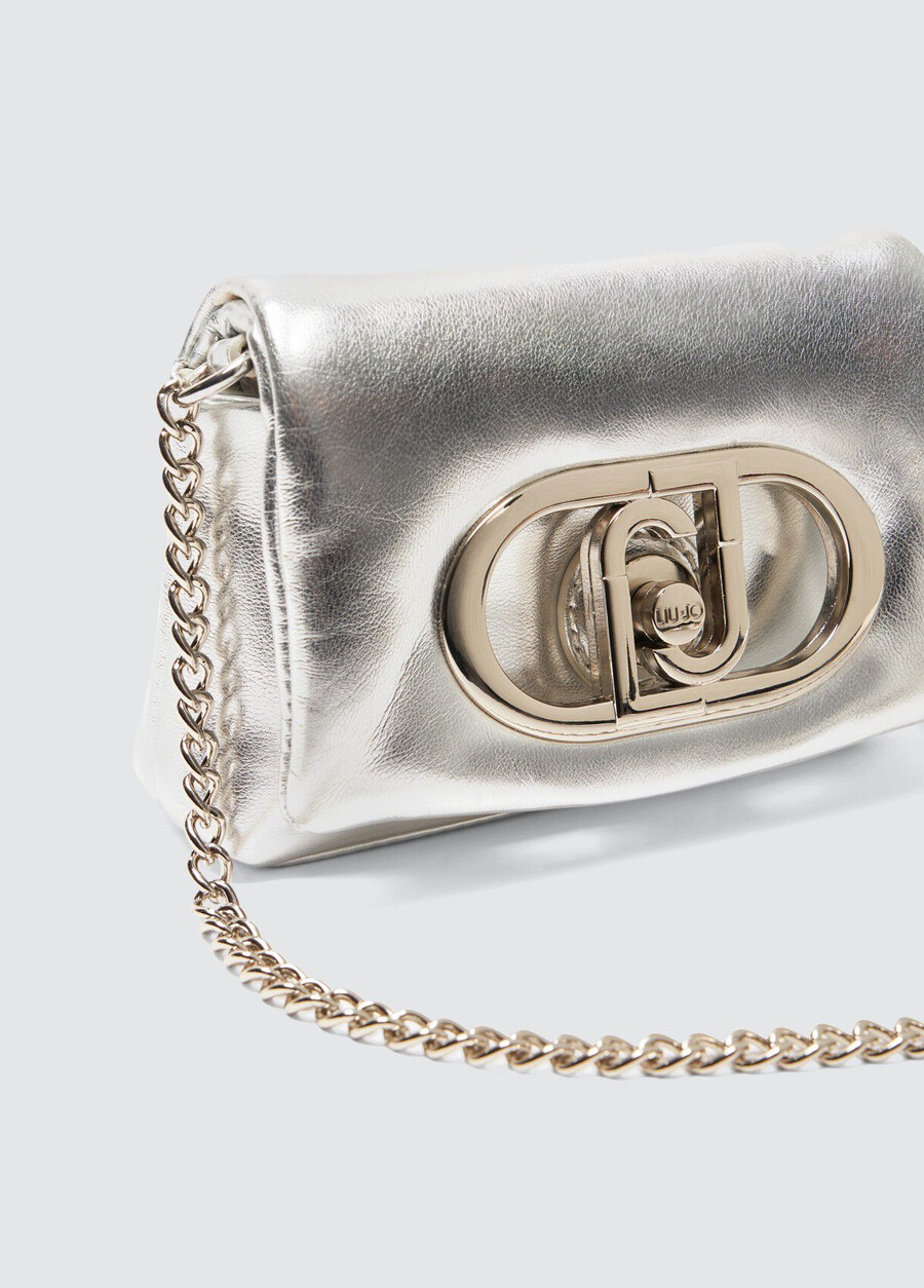 metallic lapuffy mini bag