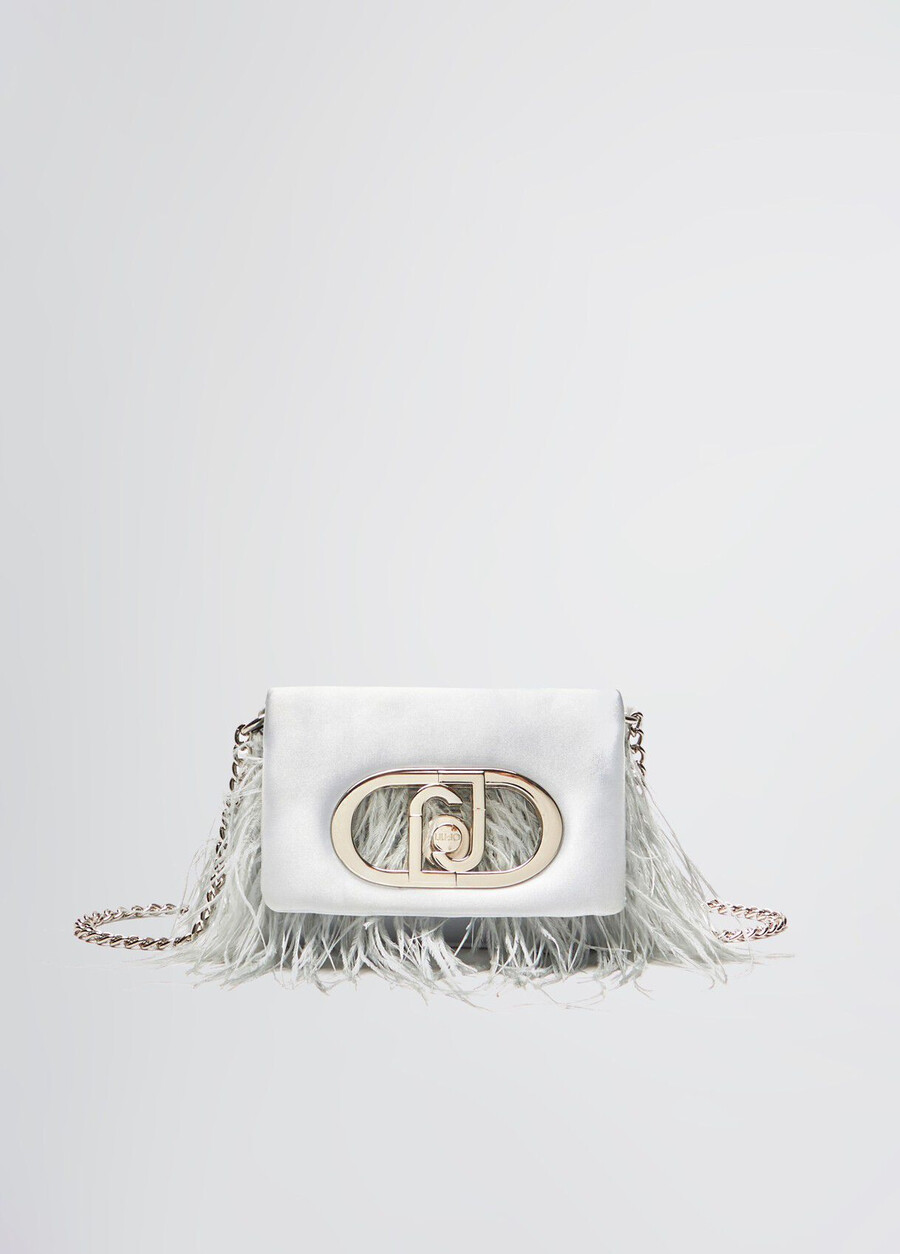 lapuffy mini bag with feathered detailing
