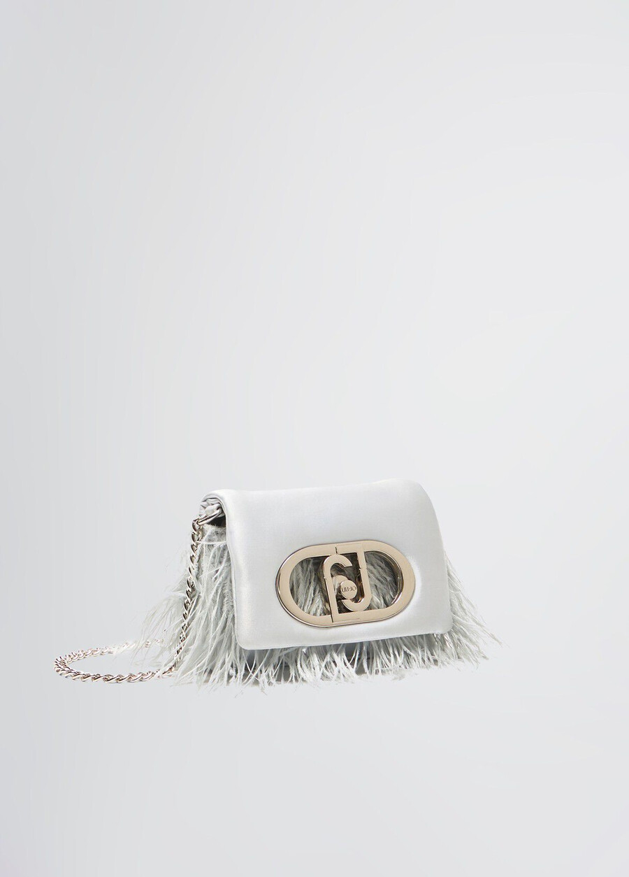 lapuffy mini bag with feathered detailing