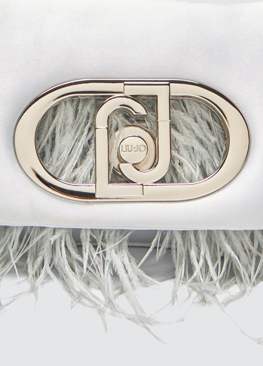 lapuffy mini bag with feathered detailing