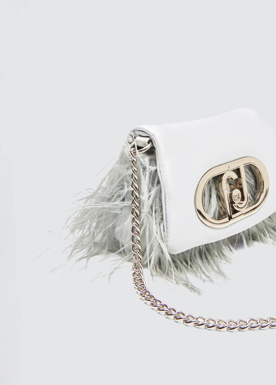 lapuffy mini bag with feathered detailing