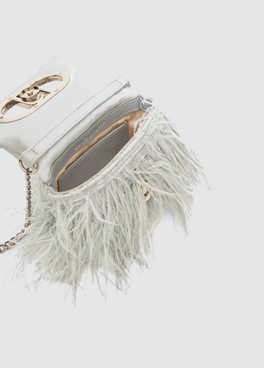 lapuffy mini bag with feathered detailing